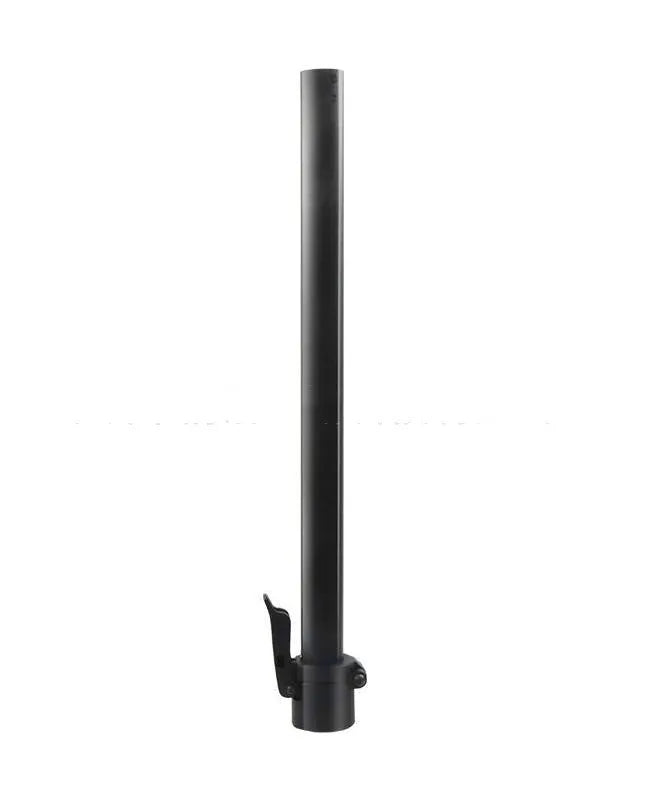 Black aluminium folding handlebar accessory for a Ninebot electric scooter, shown folded and unfolded.