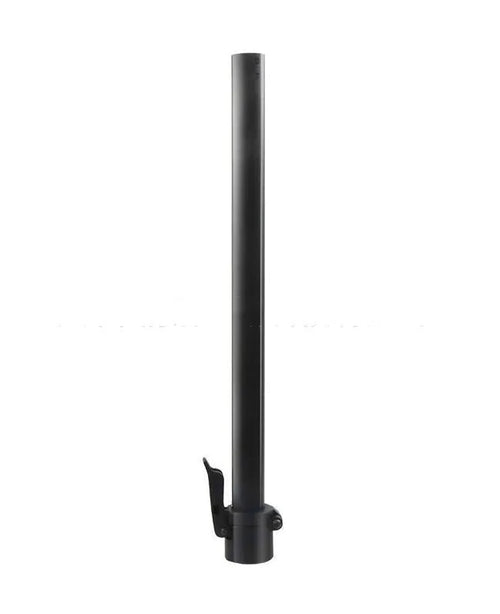 Black aluminium folding handlebar accessory for a Ninebot electric scooter, shown folded and unfolded.