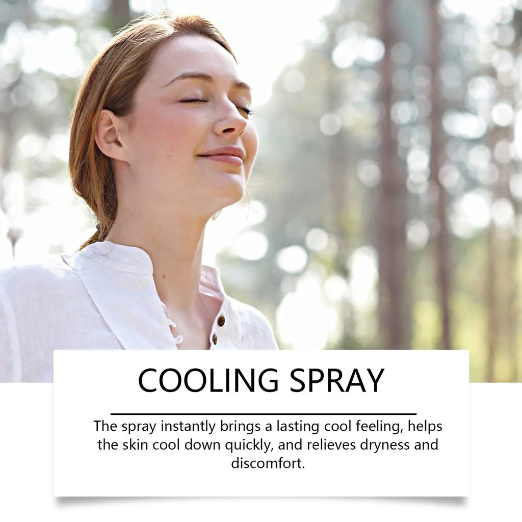 50ml portable cooling spray bottle with mint extract for summer outdoor use