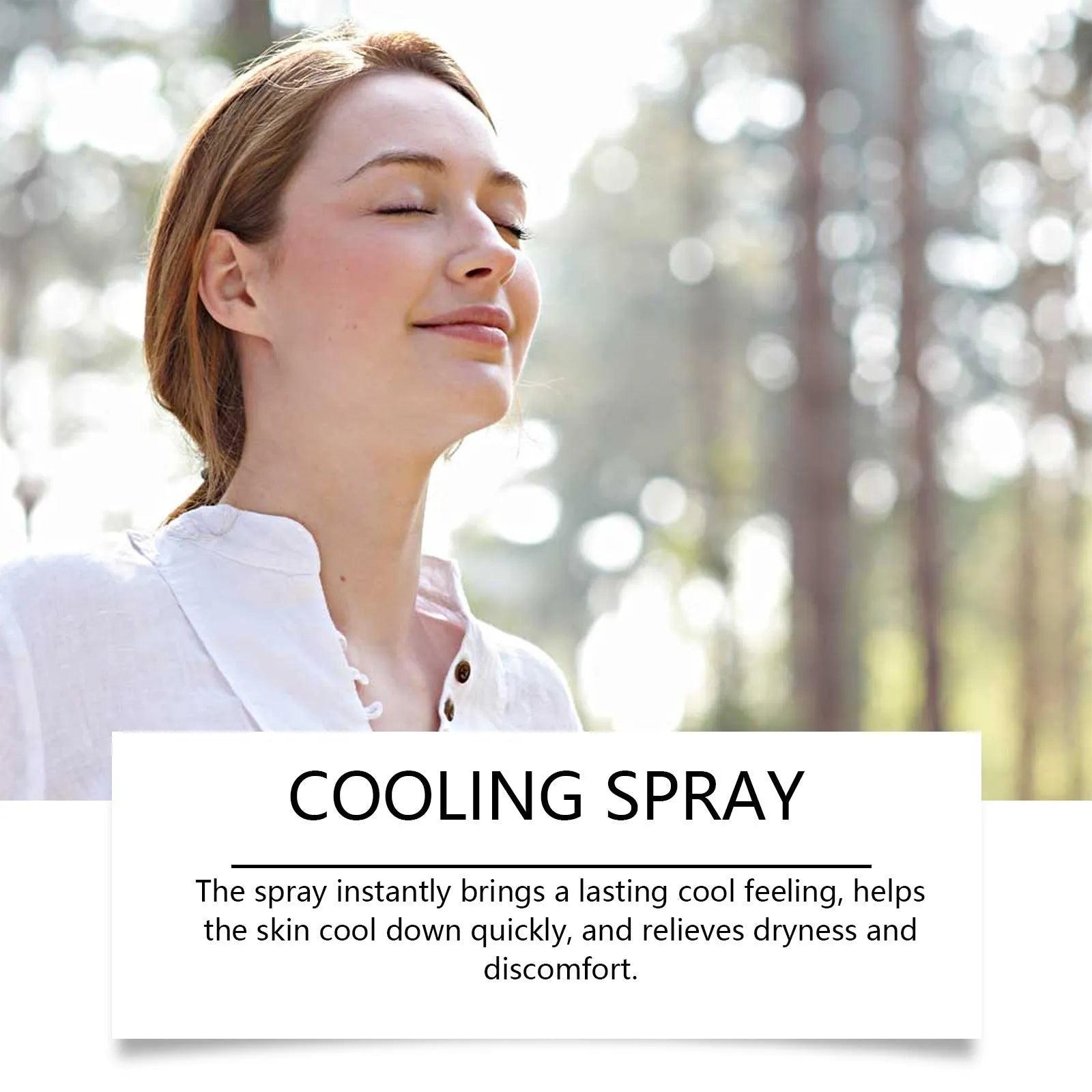 50ml portable cooling spray bottle with mint extract for summer outdoor use