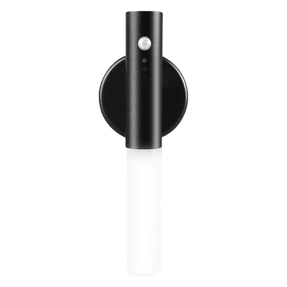 Magnetic USB LED night light with PIR motion sensor, warm white light, acrylic shade, Ash or Walnut finish