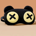 Funny bear eye mask for sleep with shading and ventilation, polyester fabric, four bear styles: round eye, half eye, X eyes, bear eye