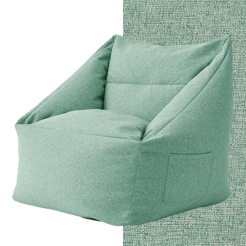 Single fabric leisure chair in mint green, 66x66x70cm compact size, for bedroom or living room use