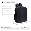 Casual solid colour nylon DSLR camera bag with sewing thread detailing, available in black pink and army green sizes