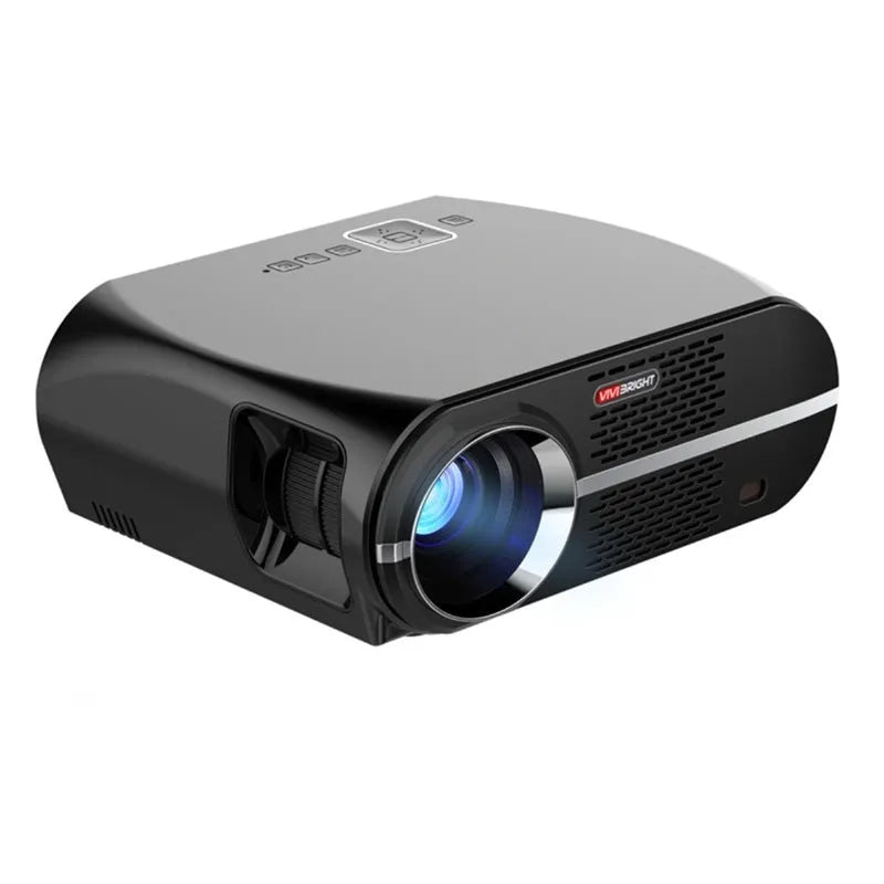 GP100 mini projector in black, 1280x720 resolution, LED front projection, 2.35 kg, 50-180 inch screen