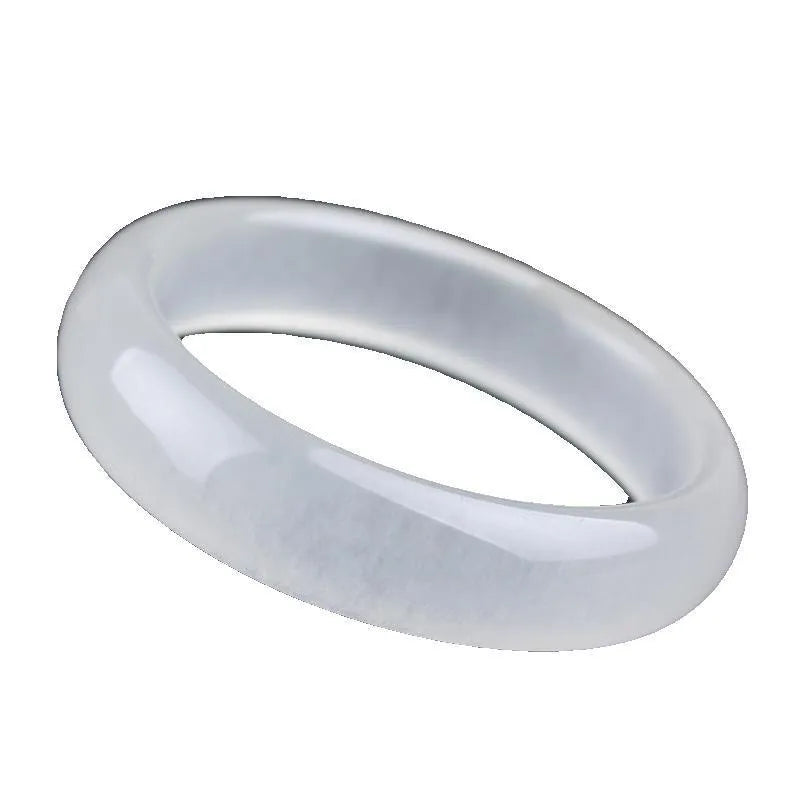 Gao Bing genuine jade bracelet showing flat rod and round rod styles in modern simplicity design on a neutral background.