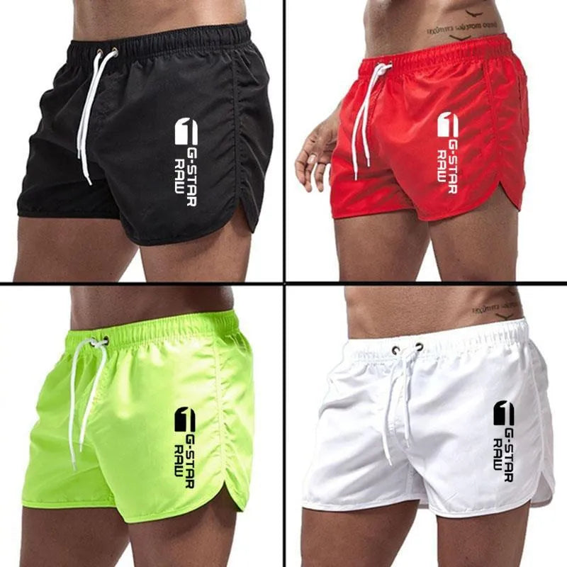 Men's polyester beach shorts with elastic waistband in multiple colour options