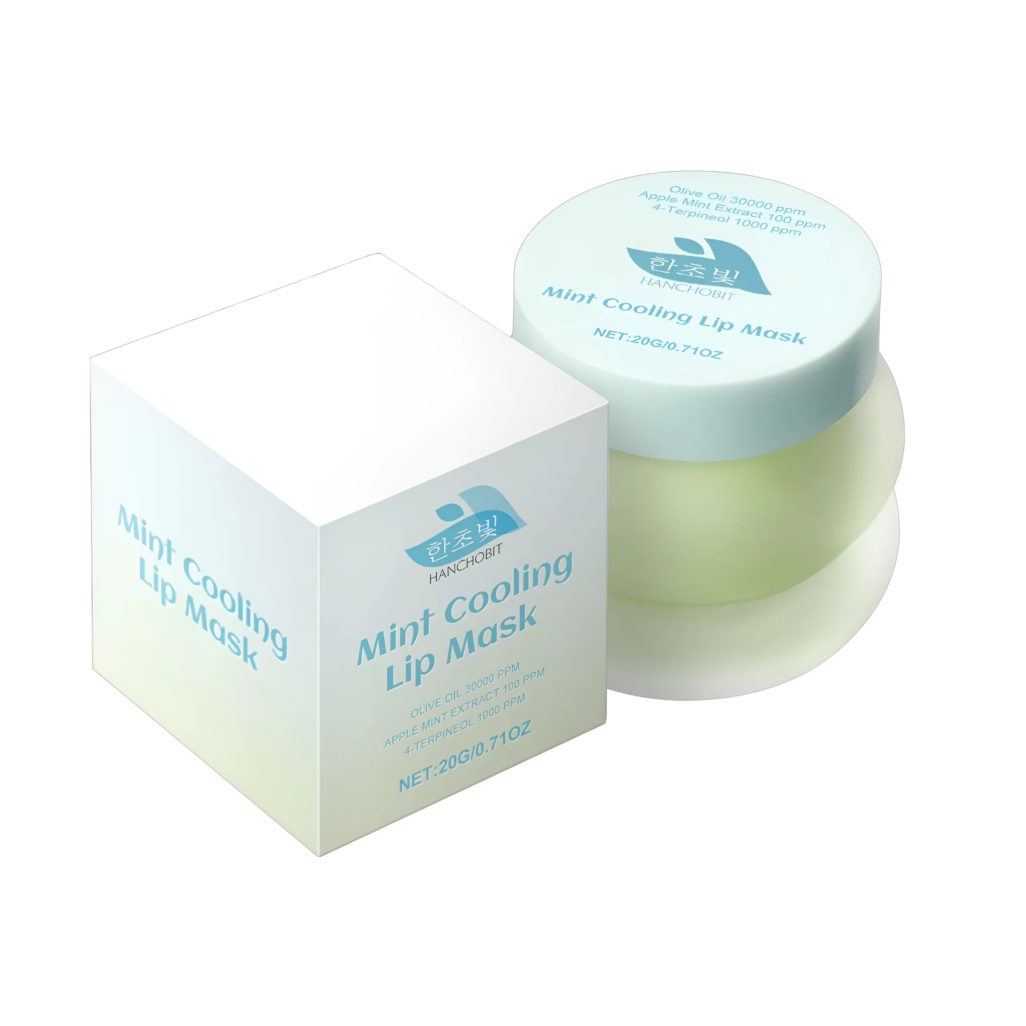 20g jar of mint cooling lip balm with olive oil and jojoba oil moisturising formula