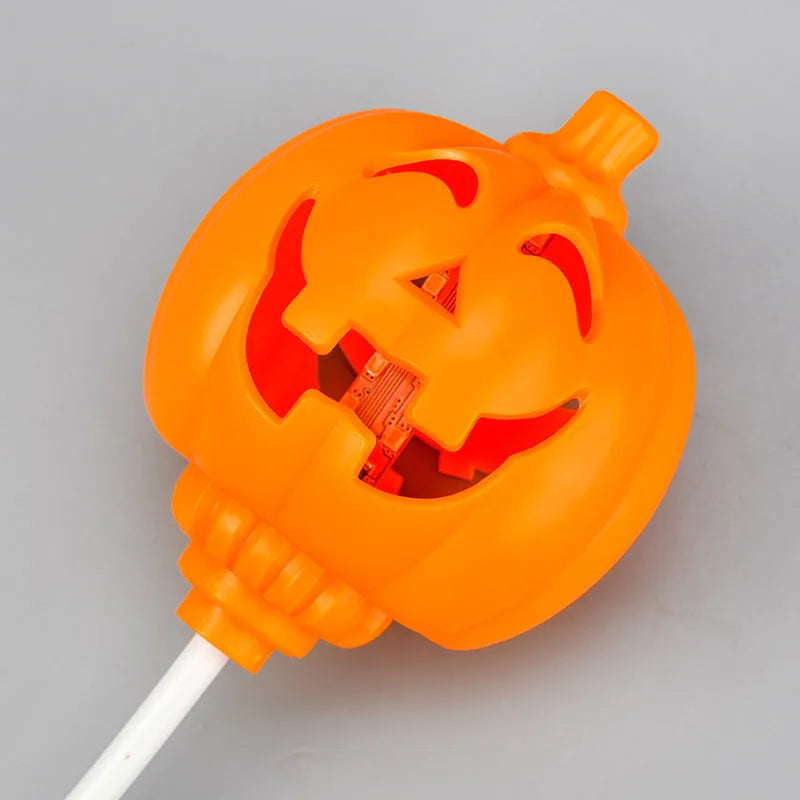 USB rechargeable plastic pumpkin lamp with yellow or purple LED light for Halloween decoration