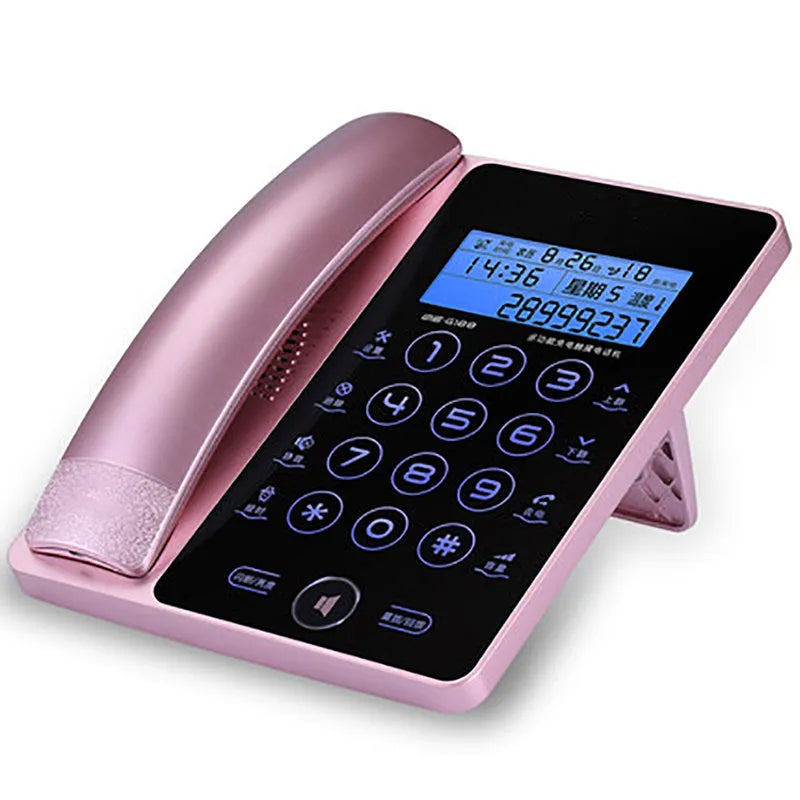 Creative Fashion G188 gold touch screen landline telephone with LCD display on desk
