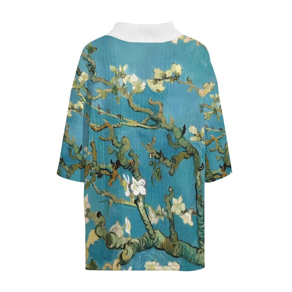 Men's peacock blue 3D printed casual suit with T-shirt and knitted shorts on a hanger