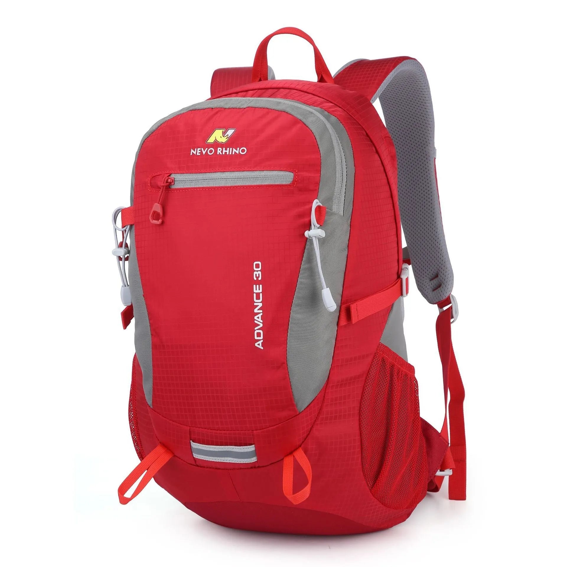 30L solid-colour waterproof nylon backpack with airpillow straps for outdoor sports.