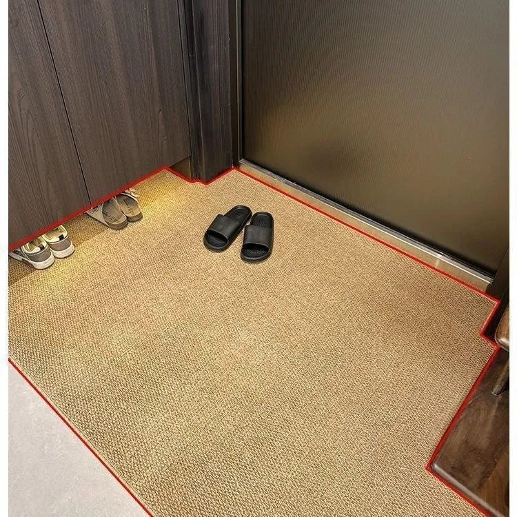 Woven polypropylene floor mat in camel, square shape, non-slip, available in sizes from 20x30cm to 140x200cm