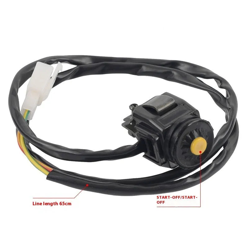 Red and yellow motorcycle four-wheel ATV ignition point button switch 60mm size