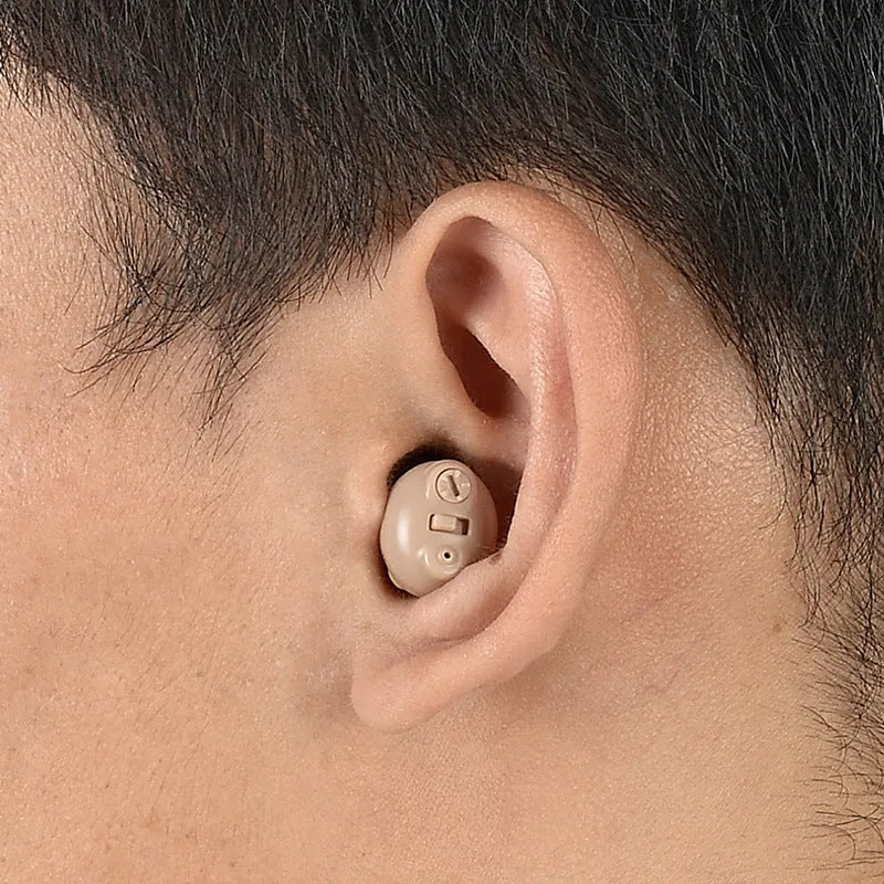 G17 intelligent noise reduction in-the-ear hearing aid in skin colour with USB charging