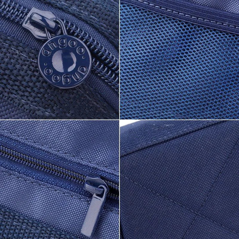 Canvas pencil case with double zipper in Oxford cloth material showing colour options