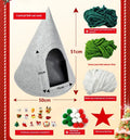 Grey cone-shaped felt cat house measuring 50cm diameter for indoor cats