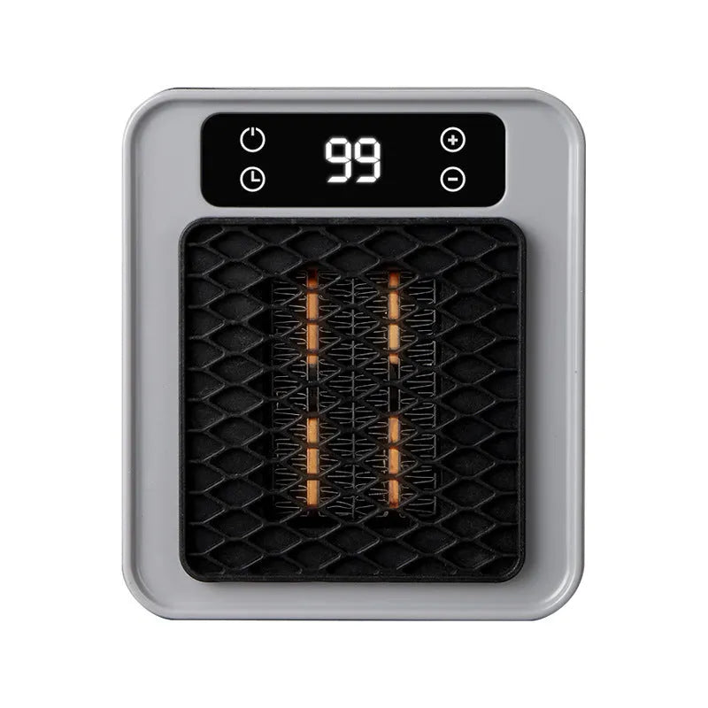 Mini square heater plug wall socket with PTC graphene warm air blower, 400W, 3 speed, timer, for small rooms