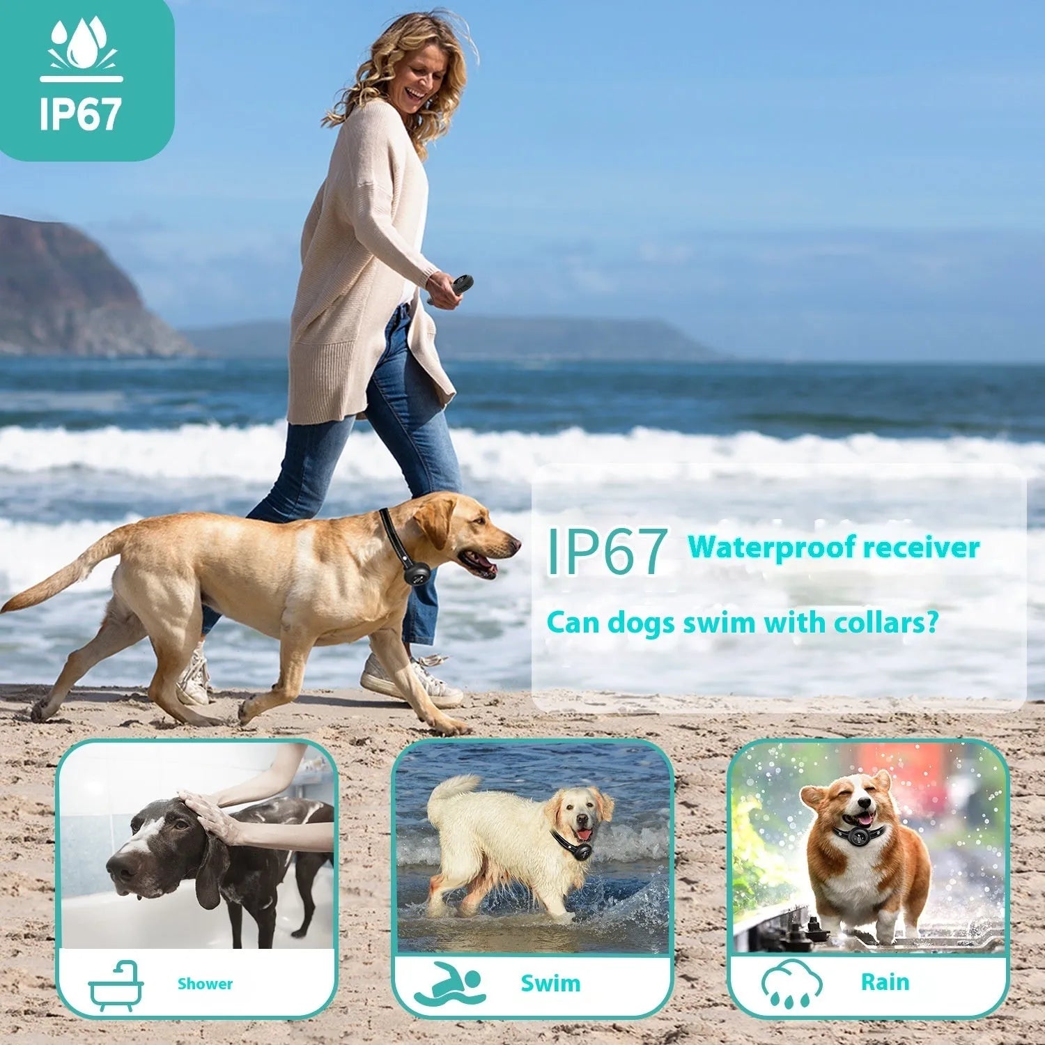 Smart 3-in-1 dog trainer bark stopper with multiple training modes in white ABS plastic