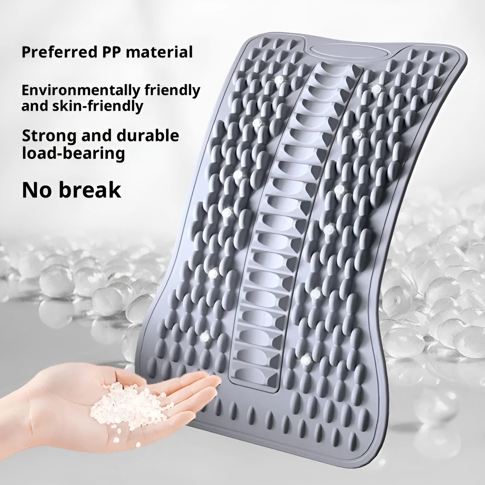 Lumbar Soothing Device with thread rotation adjustment in greyish purple on a plain background