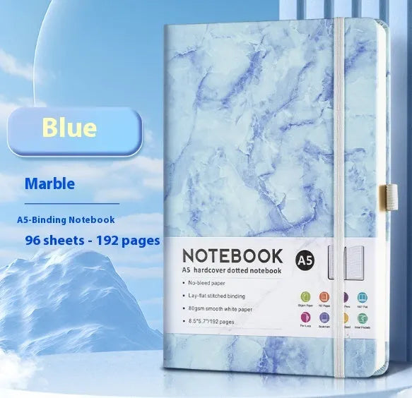 A5 office diary with hand skin feeling PU leather strap cover and lined inner pages