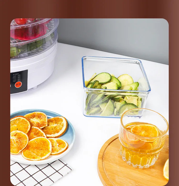 Five-layer stainless steel fruit dehydrator food dryer with household compact design