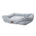 Swirl rose velvet dog bed with removable cushion for small medium dogs, sofa-style design