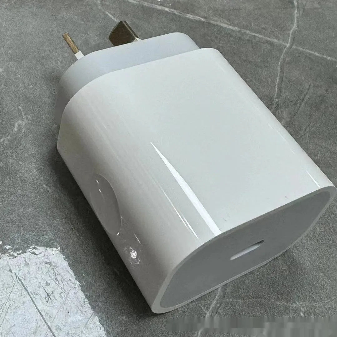 White PD20W fast charge Type-C wall charger with single USB-C port
