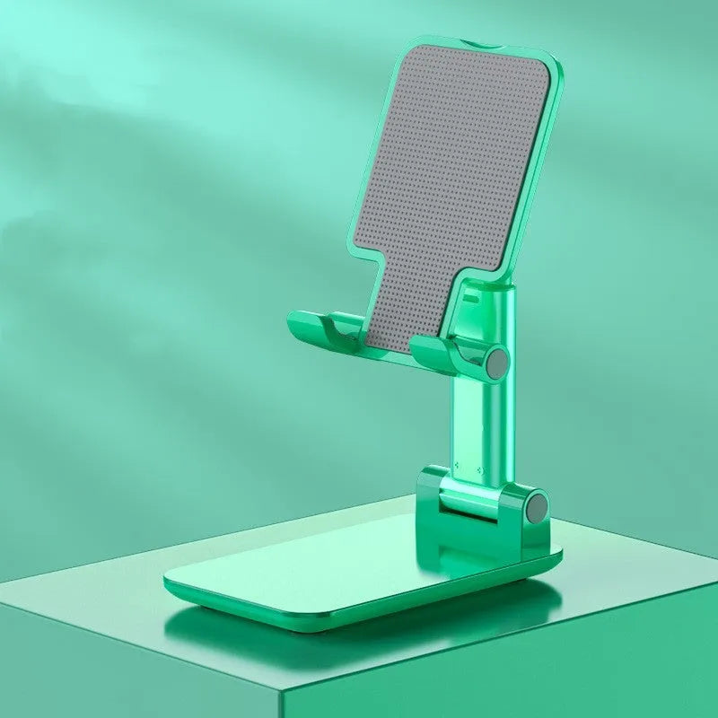 Folding telescopic mobile phone bracket with silicone anti-slip pad on desk