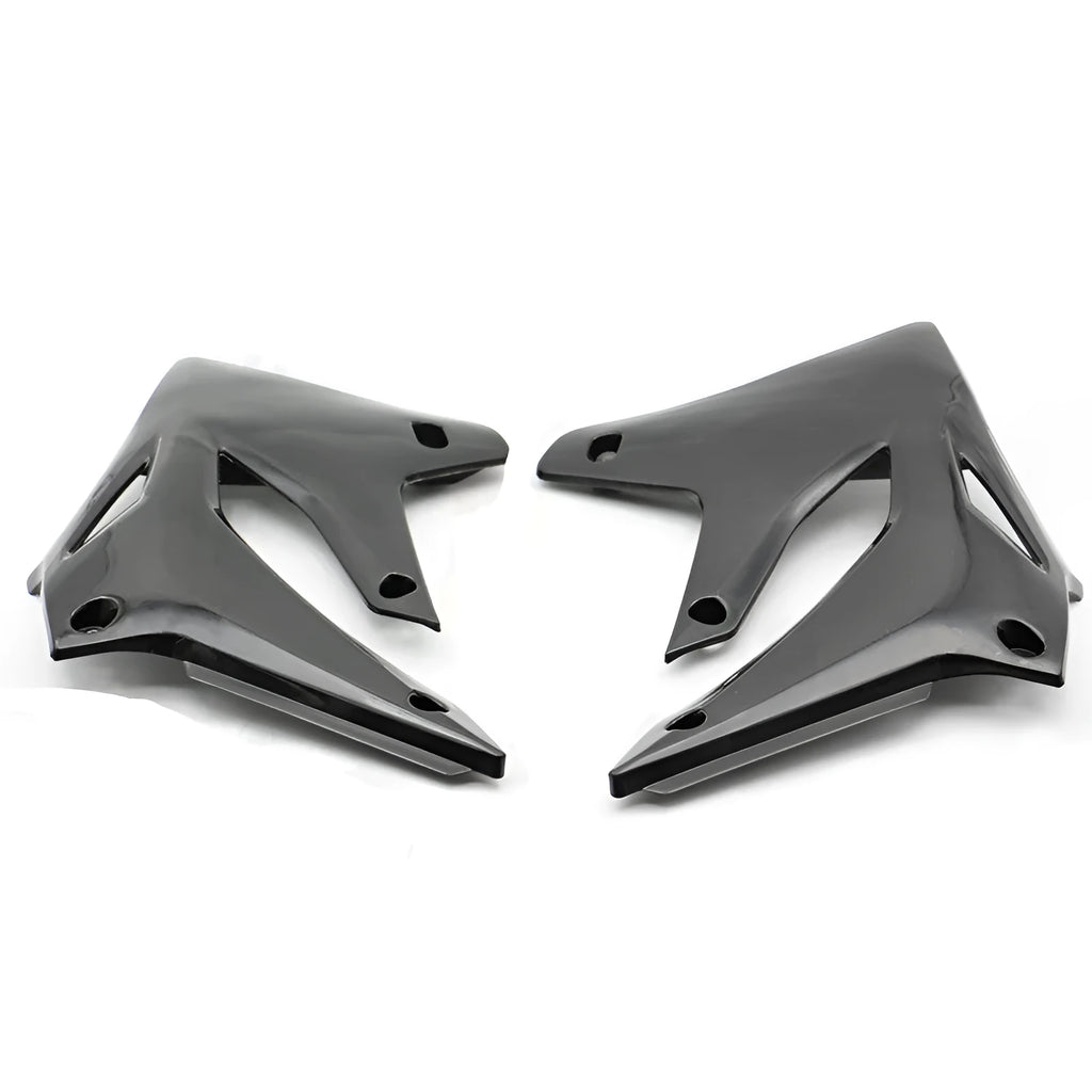 Pair of black PP injection fuel tank side plates for KLX250 1994-2007