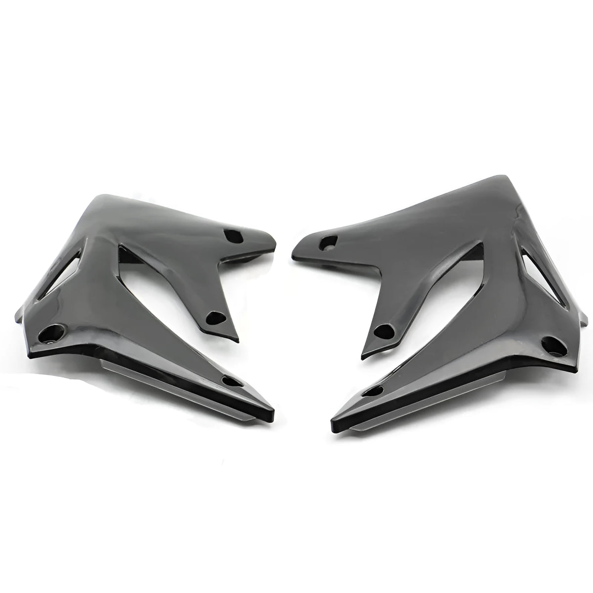Pair of black PP injection fuel tank side plates for KLX250 1994-2007