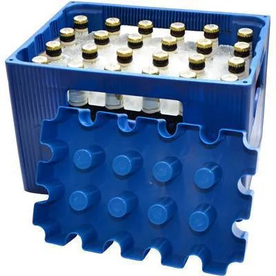 Blue polypropylene ice maker tray measuring 34cm long for outdoor camping and barbecues