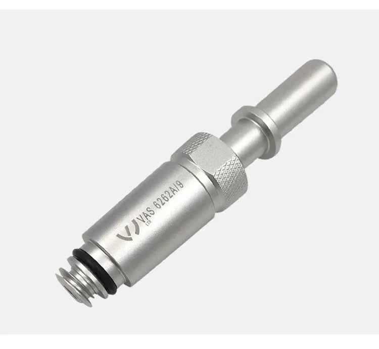 Silver metal transmission refueling joint adapter tool VAS6262-9.