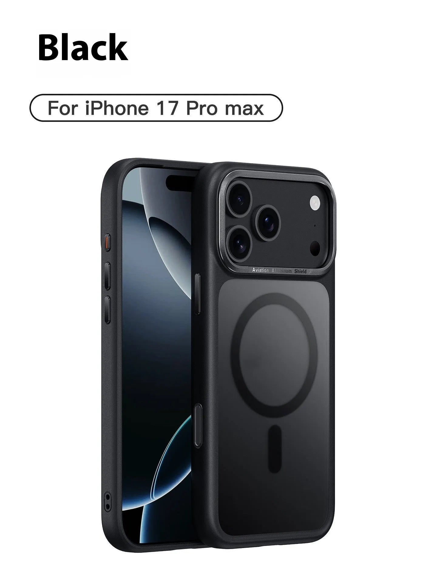 Frosted magnetic iPhone 17 protective case showing anti-fall shell in seven colour options