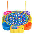 Children's electric rotating fishing machine toy with plastic fish, available in 15, 24 or 45 fish options for ages 4-6.