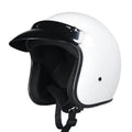 Retro half helmet in matte black with ABS shell, one side view against a neutral background