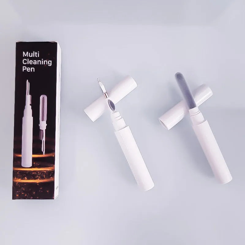 Earphone cleaning pen in white for dust removal from headphones and earbuds