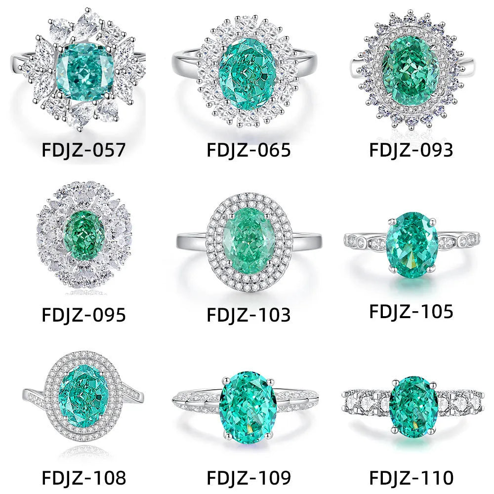 S925 sterling silver emerald ring with a geometric palaibahao high carbon diamond inlay on a woman's finger.