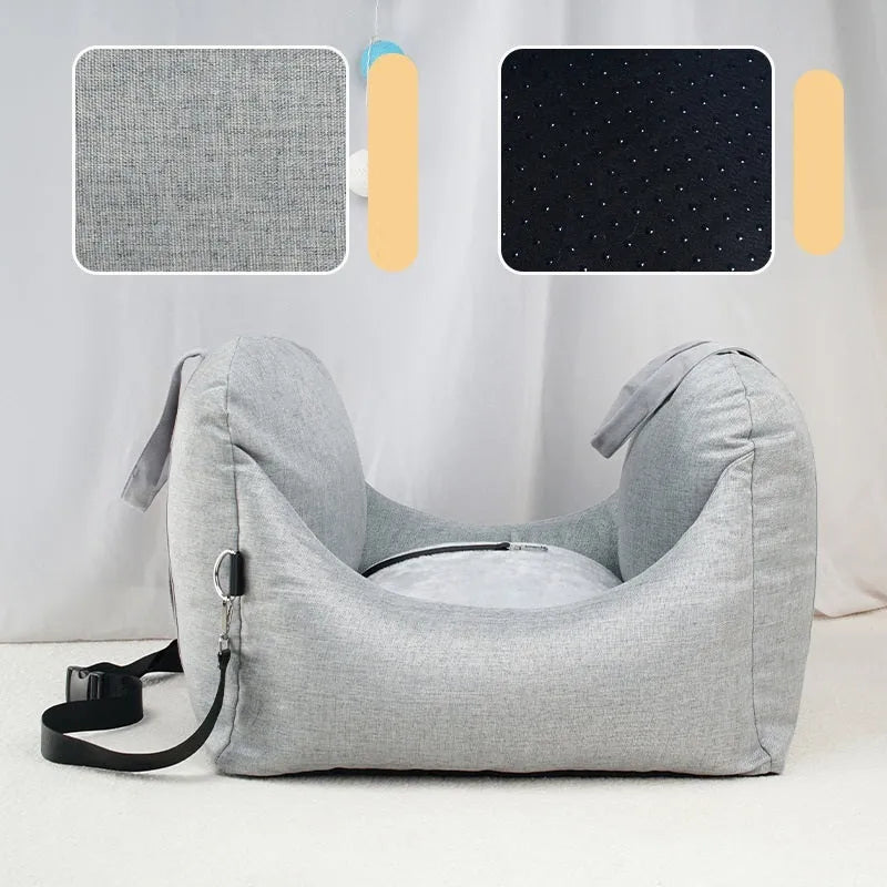 Portable detachable washable car seat pet carrier kennel for dogs and cats 52x52x44cm cloth beige