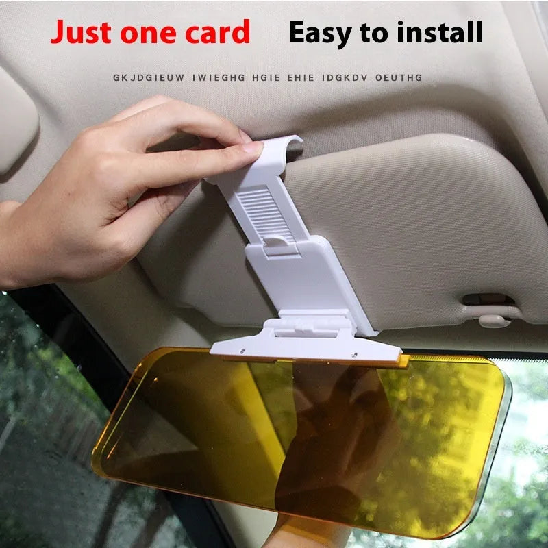 Car day and night dual-use glare proof mirror in PVC material on a sun visor