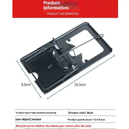 Automatic humane mouse trap cage in metal or plastic, shown in small, medium, and large sizes for indoor use.