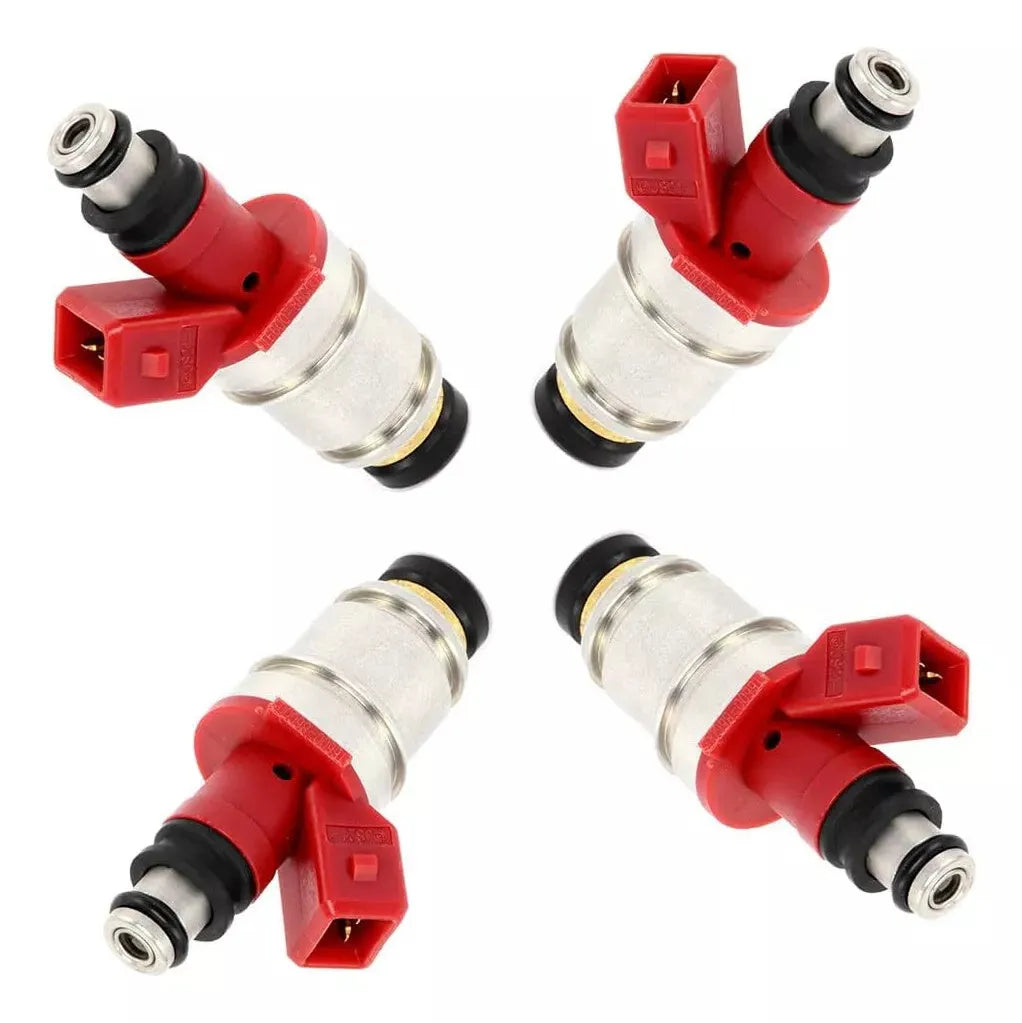Red fuel injector set 4PCS for Nissan D21 Touareg Y61 part number 1660086G00