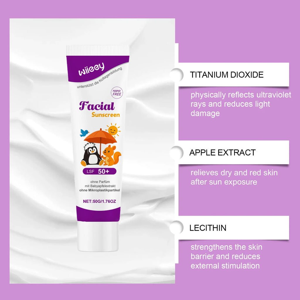 50g summer sunscreen tube with titanium dioxide and apple extract for outdoor protection
