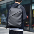Men's waterproof PU leather backpack in black colour with computer compartment