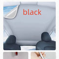Silicone electrostatic adsorption car sunshade with plaid pattern in black colour