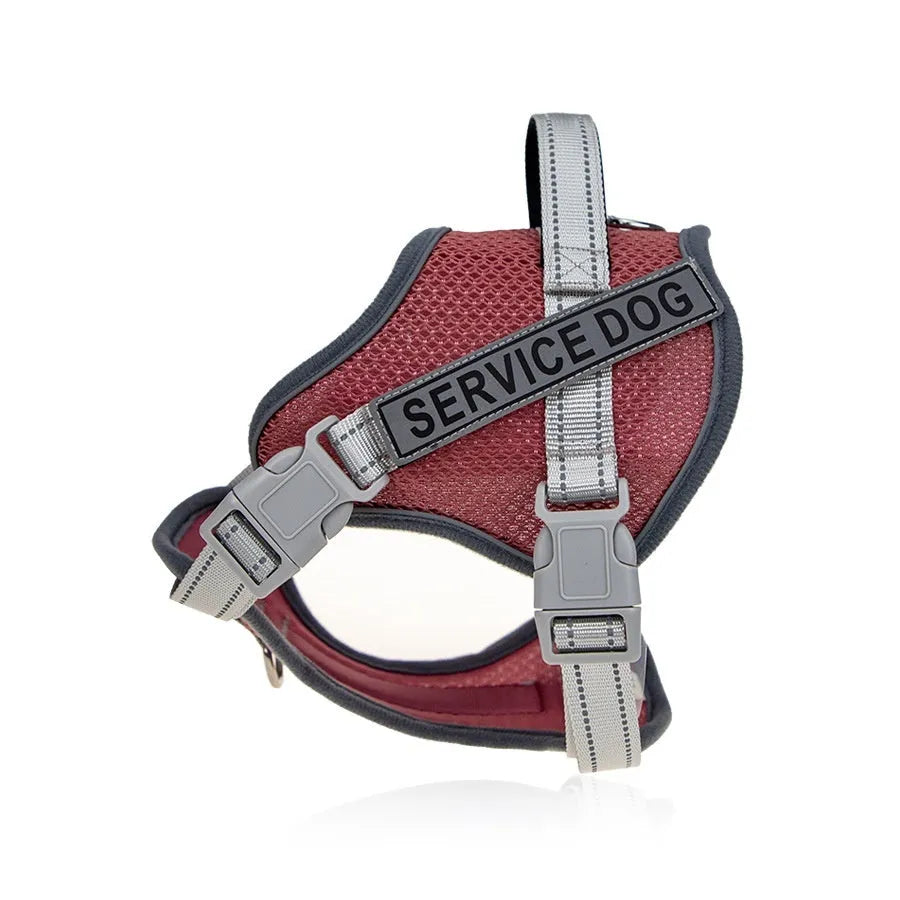 Colourful reflective pet harness with neck protection anti-strangulation design in polyester