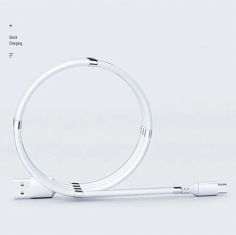 Magnetic charging cable with splitter joints for Apple iPhone and Android device compatibility