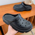 Unisex EVA thick sole flip-flop sandals in black, white, and pink for beach and garden