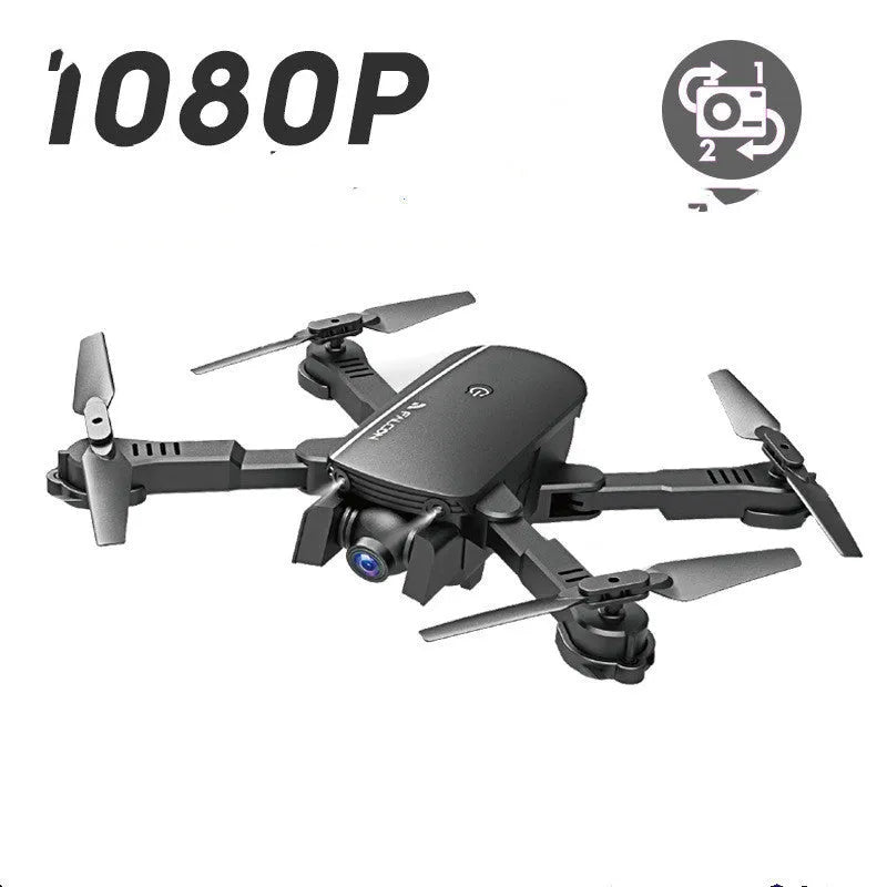 4K HD professional remote control quadcopter in black with one-key return and headless mode