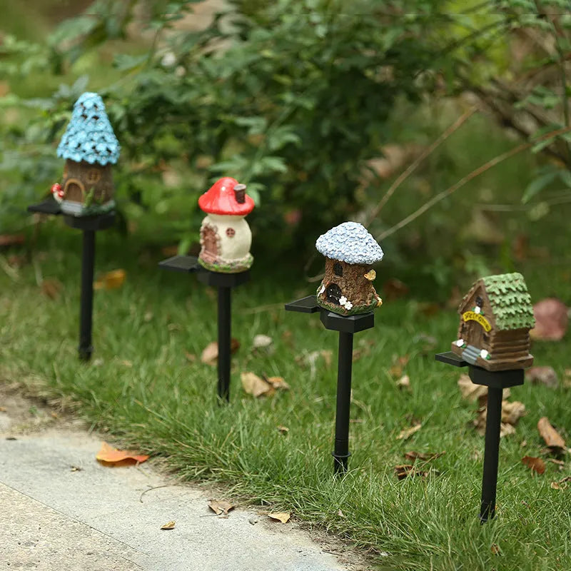 Outdoor solar-powered LED garden light in flower shape with waterproof IP55 rating